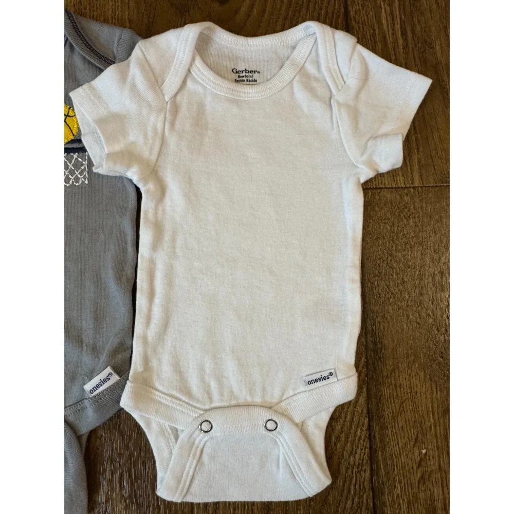 Gerber Baby Boy Onesies Newborn Short Sleeve Bodysuits Shirts Romper Clothes Lot